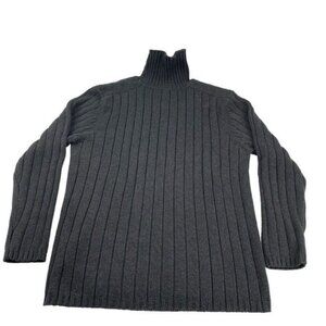 Nordstrom Vintage Men's  Sweater Dark Gray Size L Cotton PURE STUFF Mock Neck